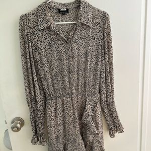 BARDOT LEOPARD DRESS WITH TIE BELT SIZE US 8/M